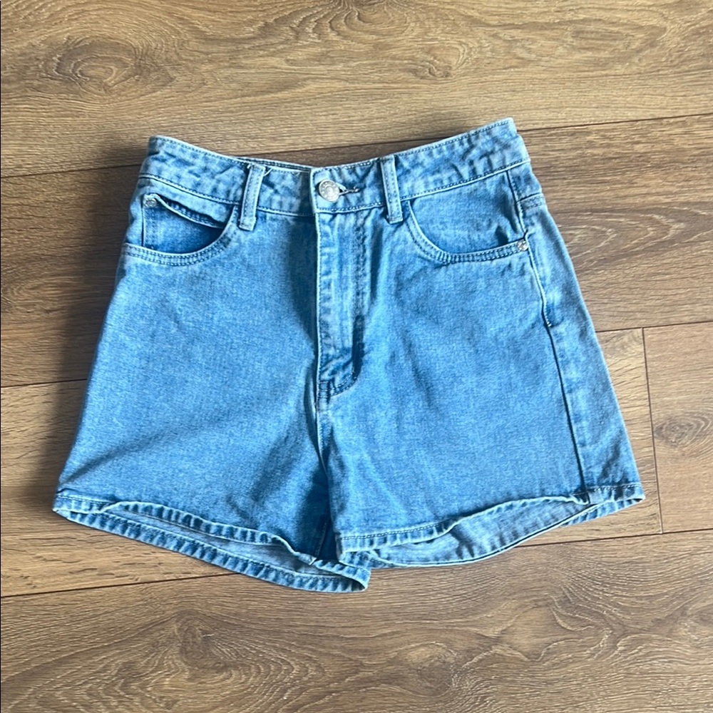 Princess Polly Blue Jean Shorts High-Waisted Relaxed Fit